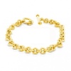 Bling Jewelry Classic Gold Vermeil Round Link Charm Toggle Bracelet