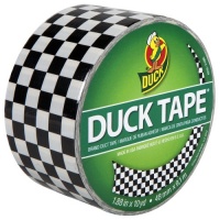 Duck Brand 280410 Checker Printed Duct Tape, Black/White, 1.88-Inch by 10 Yards, Single Roll