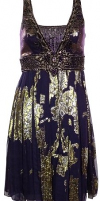 Sue Wong Nocturne Women's Beaded Jacquard Panel Dress