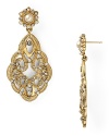 As if unearthed from a socialite's jewel box, this pair of drop earrings from Carolee Lux flaunt an heirloom quality with ornate pearl and crystal accents.