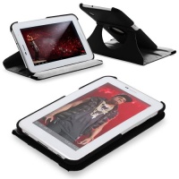 Fosmon Revolving Leather Case with Multi Angle Stand for Samsung Galaxy Tab 2 7.0 inch Tablet - Black