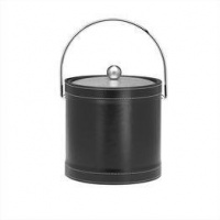 Stitched 3 Qt Ice Bucket with Bale Handle in Black