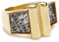 KARA by Kara Ross Deco Skin Inlay Gold with Lizard Ring, Size 7