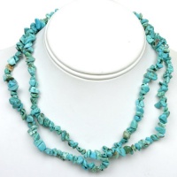 32 Natural Turquoise Chip Necklace 32 Inch 293.00 Carat