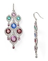 A bright cascade of colored gemstones on this pair of ABS by Allen Schwartz earrings recalls feminine glamour, with a hint of drama.