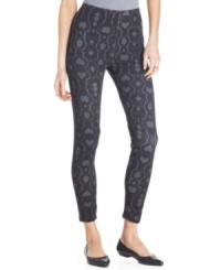 Style&co. makes your leggings the statement piece of your ensemble with these boldly printed petite pants.