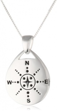 Sterling Silver Those Who Wander Are Not Necessarily Lost Reversible Pendant Necklace, 18