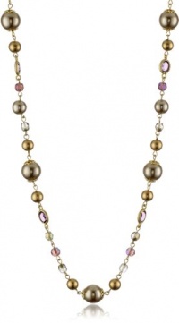 Carolee Plum Pudding Purple Color Pearl Bead Strand Necklace