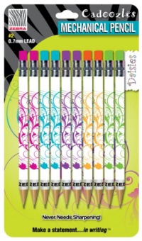 Zebra Cadoozles Daisies Mechanical Pencil 0.7mm, Assorted, 10 Pack (51811)