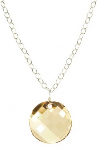 Sterling Silver Chain with Swarovski Elements Golden Shadow Twist Pendant Necklace, 24