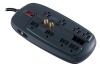 V7 SA0806B-8N6 8 Outlet 1800 Joules Surge Protector RJ11 and Coax (6 feet, Black)