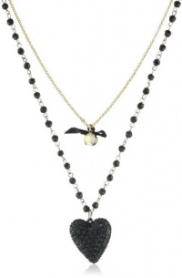 Betsey Johnson Essentials 2 Row Heart Pendant Necklace