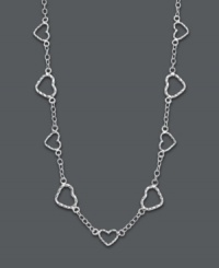 Open your heart to fabulous style. Giani Benini's lovely link necklace features open-cut hearts crafted in sterling silver. Approximate length: 16 inches.