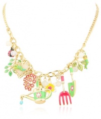 Betsey Johnson Garden Multi-Charm Necklace