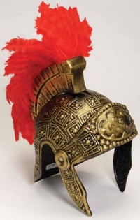 Roman Costume Helmet Gold With Red Feathers Gold Roman Helmet 20799