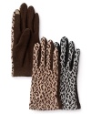 Text and tweet in wild style with Echo's cheetah-print gloves, featuring touch screen compatible fingertips.