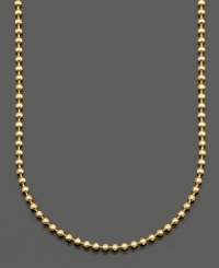 Perfect for pendants or beautiful on its own, this gold bead chain necklace is crafted in 14k gold. Approximate length: 16 inches + 2-inch extender.