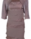 S L Fashions Women's Shimmer Tiered Jacket Dress