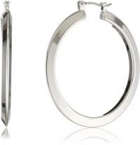 Nine West Got The Edge Silver-Tone Click-It Hoop Earrings