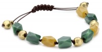 Lucky Brand Slide Knot Gold-Tone Green Multi-Stone Bracelet