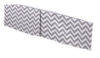 Gray Chevron Box Pleat Crib Skirt