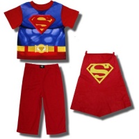 Superman Abs of Steel short-sleeve pajamas with cape for toddler boys - 2T