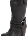 FRYE Women's Carmen Harness Short Boot,Black,6 M US