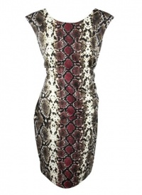 Calvin Klein Womens Snake Print Sleeveless Sheath Dress