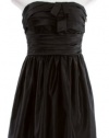 Juicy Couture Black Satin Pleated Strapless Party Dress 2