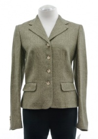 Lauren By Ralph Lauren 'Casablanca' Olive Gold Metallic Long Sleeve Blazer Jacket 4