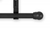 Source Global Unique 98-Inch to 144-Inch Adjustable Curtain Rod Sets, Ball Style, Black