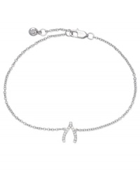 If you're hoping to make a stylish statement, wishes can come true. This bracelet from CRISLU is crafted from sterling silver with a cubic zirconia (3/25 ct. t.w.) whimsical wishbone pendant. Approximate length: 7 inches.