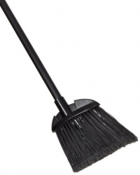 Rubbermaid Commercial Lobby Pro Broom, Polyethylene Bristles, 28 Metal Handle, Black/Yellow (637400BLA)