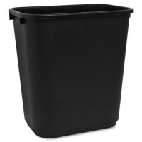 S.P. Richards Company Rectangle Wastebasket, 28 Quart, 14-1/2 x 10-1/2 x 15 Inches, Black (SPR02160)