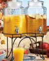 Home Essentials 1842 Del Sol Hammered Jug Beverage Dispenser With Rack, Set Of 2