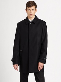 Crafted from a remarkable wool blend, this classic car coat has a smart covered placket for a polished finish.Button frontSide slash pocketsBack ventFully linedAbout 35 from shoulder to hemWool/nylonDry cleanImported