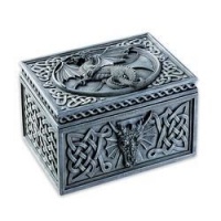 Dragon Celtic Jewelry Box Collectible Tribal Container Sculpture