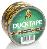 Duck Brand 1407669 Hot Rod Flames Printed Duct Tape, Black/Orange, 1.88-Inch by 10 Yards, Single Roll