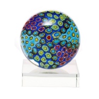 Luxury Lane Hand Blown Art Glass Mix Millefiori Centerpiece 4.5 tall