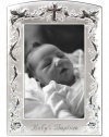 Malden Baby Baptism Two-Tone Picture Frame, Pewter