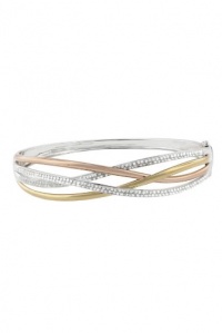 Effy Jewlery 14K Gold Tri Color Diamond Bangle, 1.03 TCW