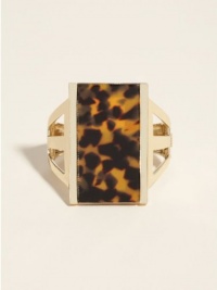 GUESS Brown Tortoiseshell Gold-Tone Cuff, GOLD