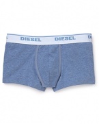 Soft heathered trunks with a supportive contoured pouch and a body-conforming fit.