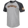 MLB San Francisco Giants Big Leaguer Fashion Crew Neck Ringer T-Shirt, Steel Heather/Charcoal Heather