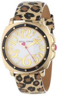 Betsey Johnson Women's BJ00044-09 Analog Leopard Printed Leather Strap Watch