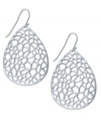 Intricate elegance. Touch of Silver's earrings are crafted in silver-plated brass with a filigree design for a pattern that's pleasing to the eye. Approximate length: 1-1/3 inches. Approximate width: 1 inch.