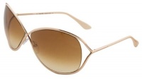 Tom Ford Miranda FT0130 Sunglasses - 28F Shiny Rose Gold (Gradient Brown Lens) - 68mm