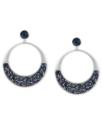 Kenneth Cole New York's rounded approach pays off in this pair of drop earrings. Crafted from silver-tone mixed metal, the earrings stand out with blue and silver-tone faceted beads. Approximate drop: 2-1/2 inches.