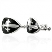 Cross Shield Stainless Steel Cufflinks by Cuff-Daddy