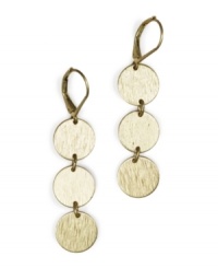 Easy as 1, 2, 3. These mod earrings from Jones New York are crafted from gold-plated mixed metal. Approximate drop: 2-1/4 inches.